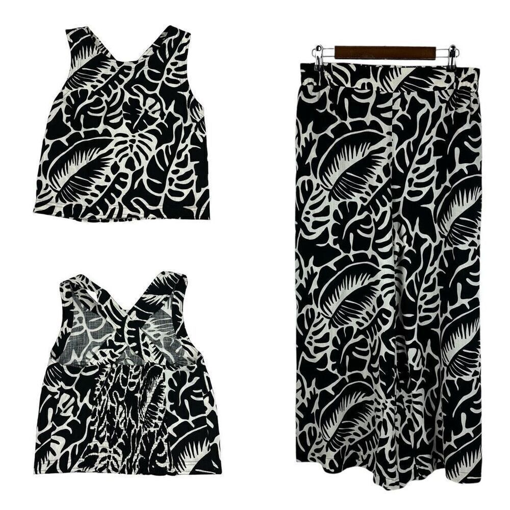 Rose & Olive Black Cream 2 Piece Set size Large